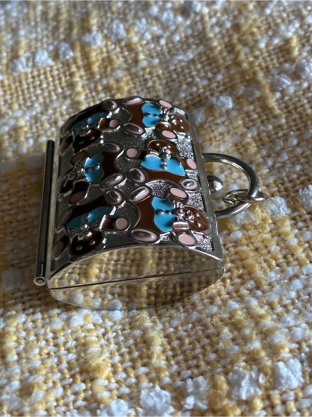 Judith Leiber for Neiman Marcus mini purse enamel teddy bear pill or trinket box - Picture 3 of 5